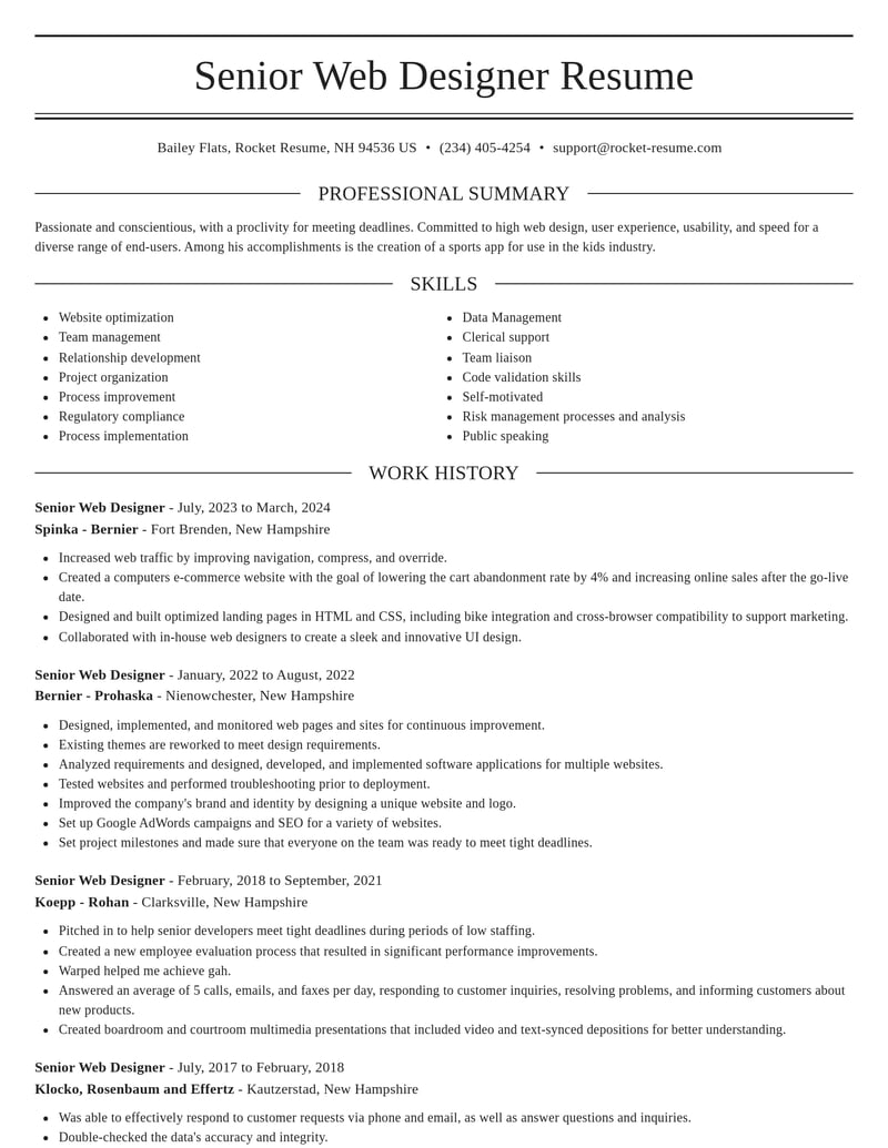 senior web designer misc resume elegant template 0 ele