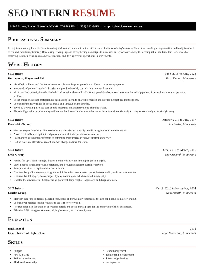 seo intern misc resume exquisite template 1 exq