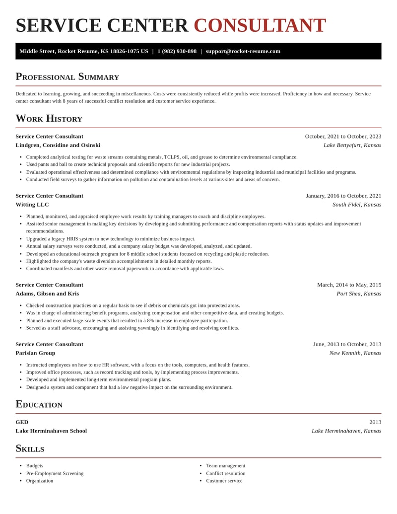 service center consultant misc resume exquisite template 0 exq