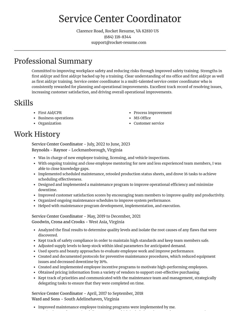 service center coordinator misc resume focal point template 2 foc