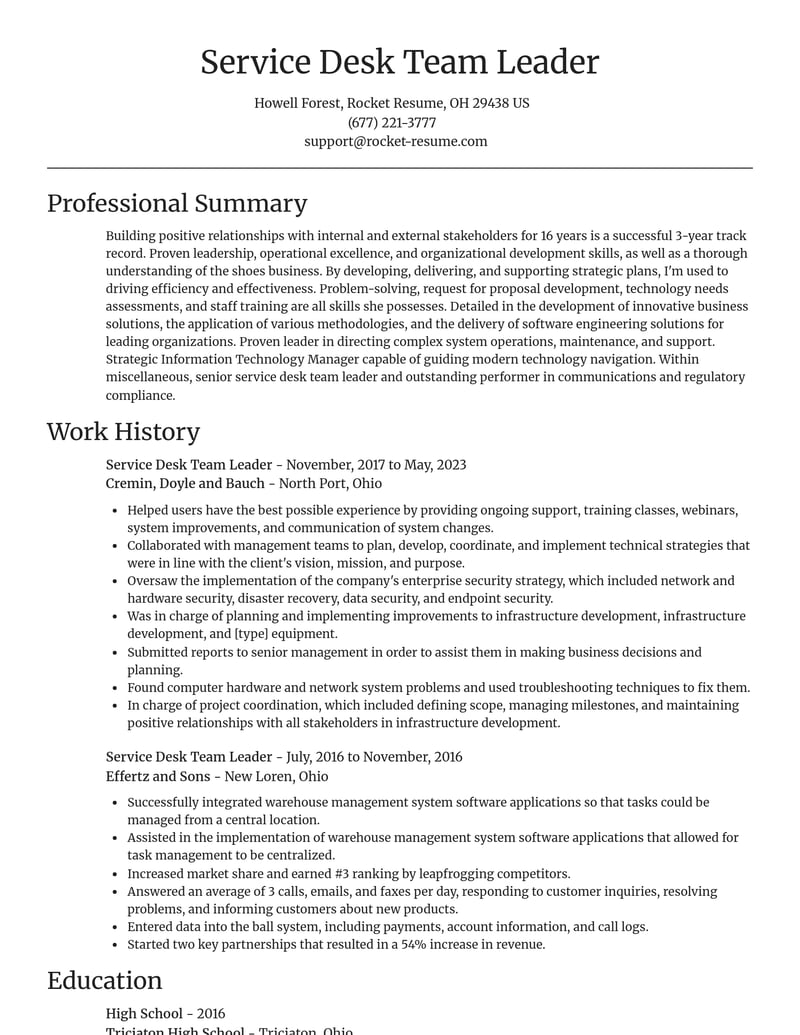 service desk team leader misc resume focal point template 0 foc