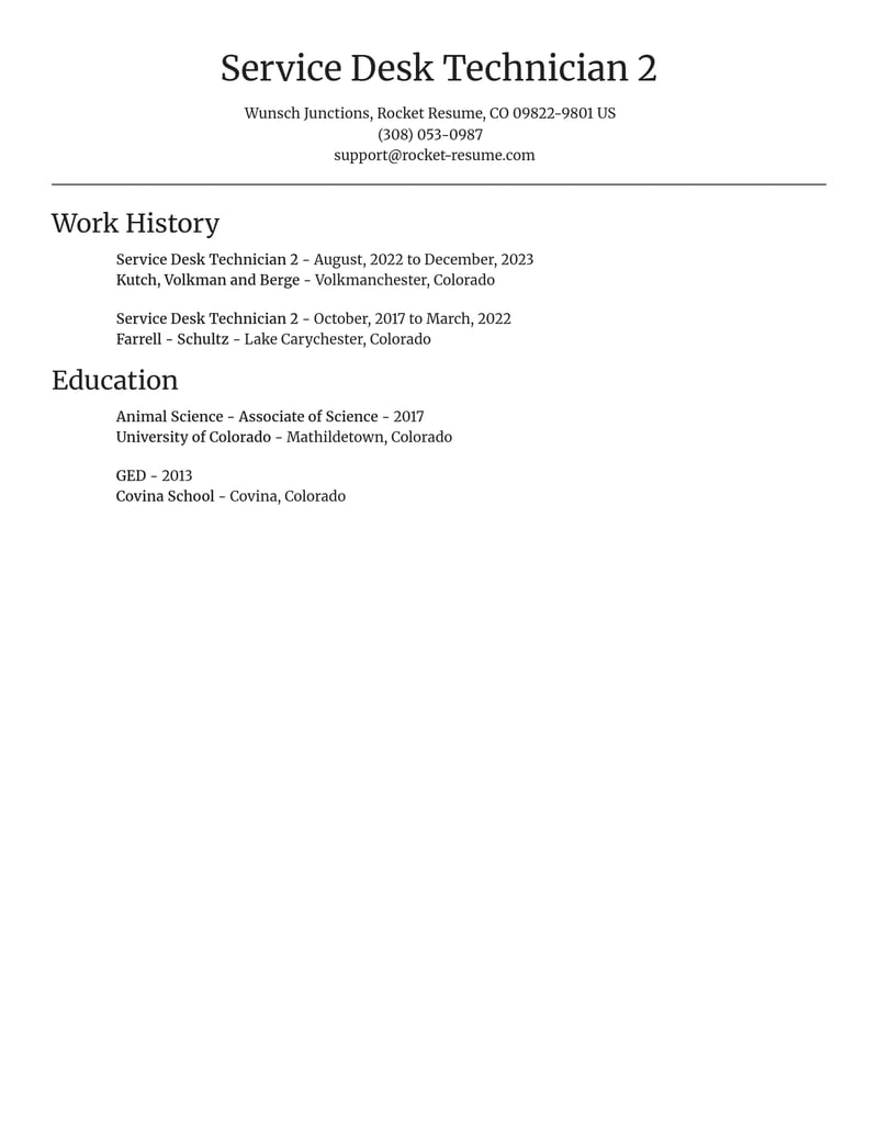 service desk technician 2 misc resume focal point template 2 foc
