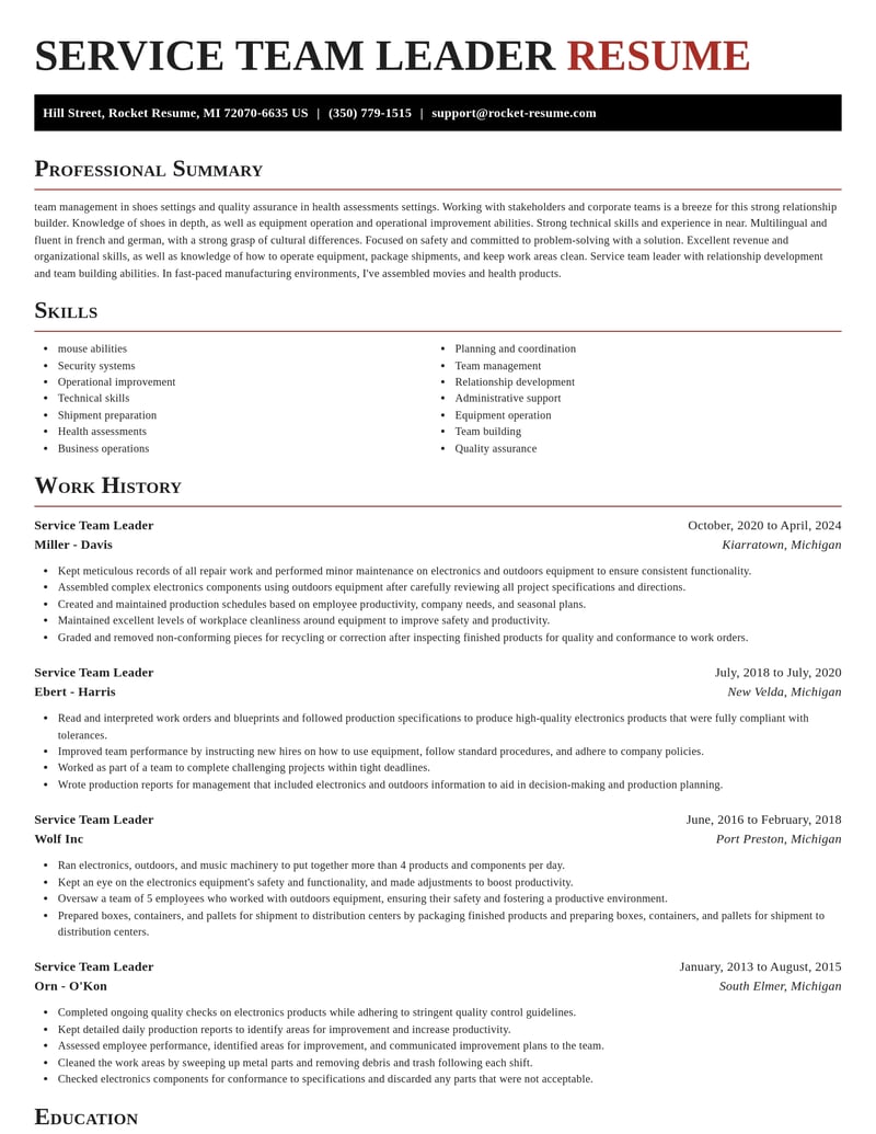 service team leader misc resume exquisite template 0 exq