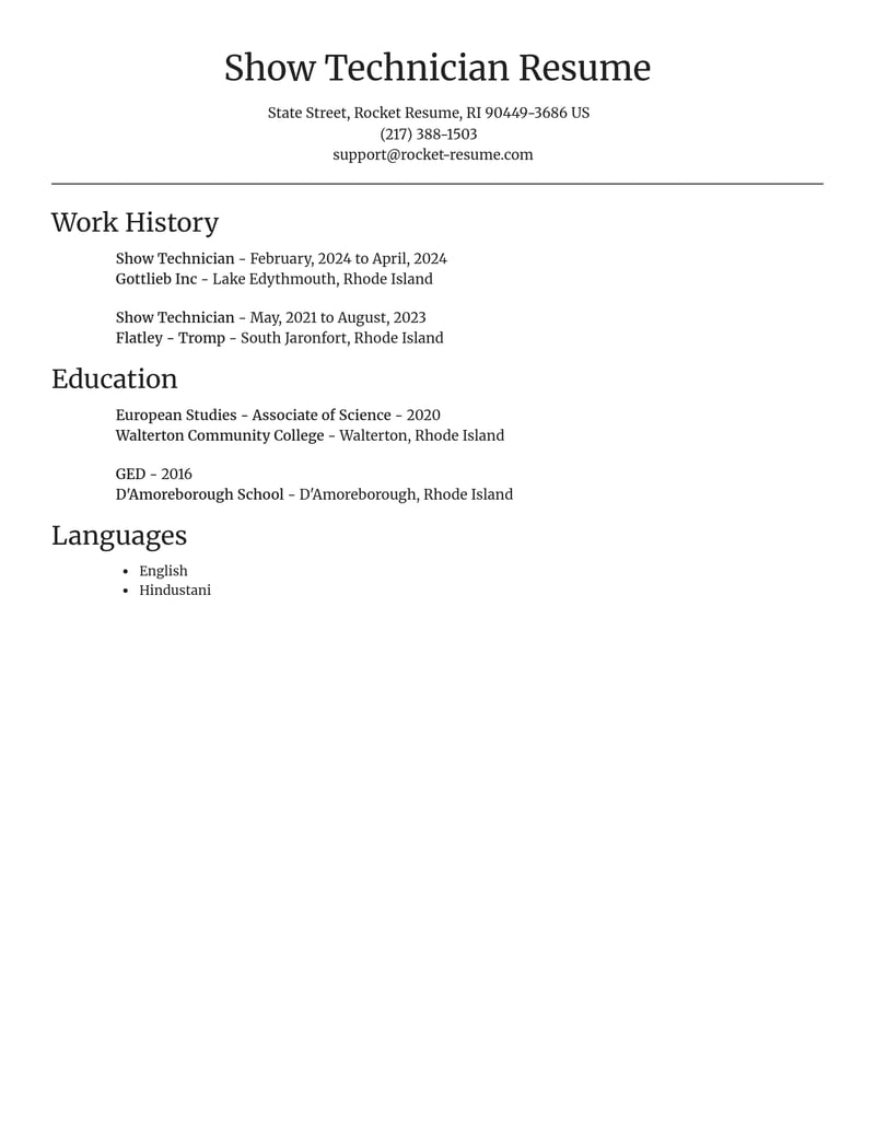 show technician misc resume focal point template 2 foc