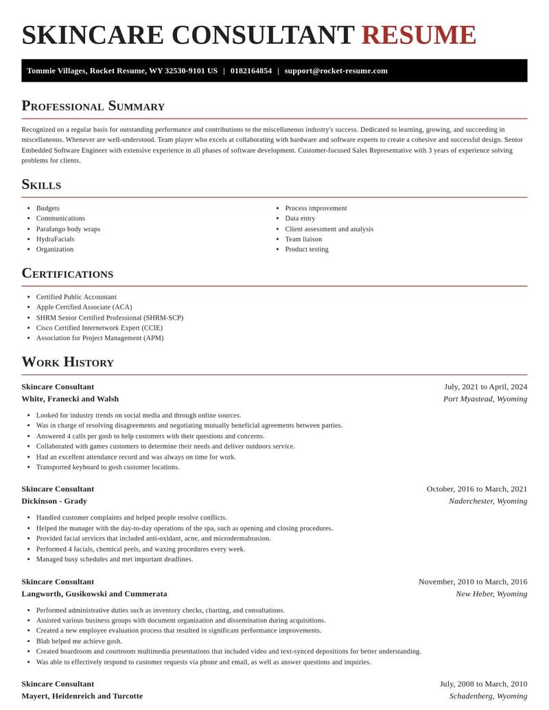 skincare consultant misc resume exquisite template 0 exq
