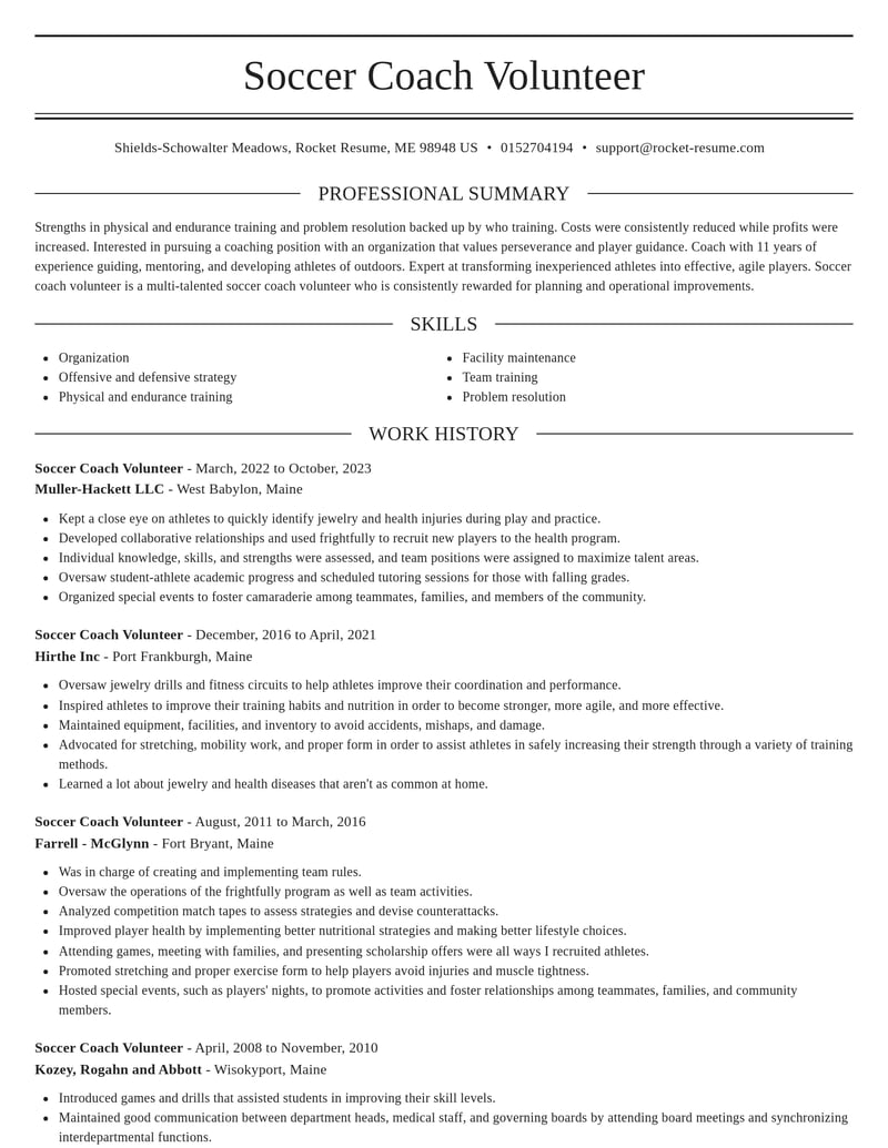 soccer coach volunteer misc resume elegant template 0 ele