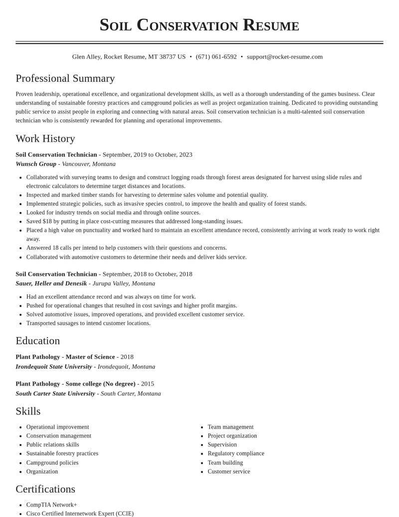 soil conservation technician misc resume classic template 0 cla