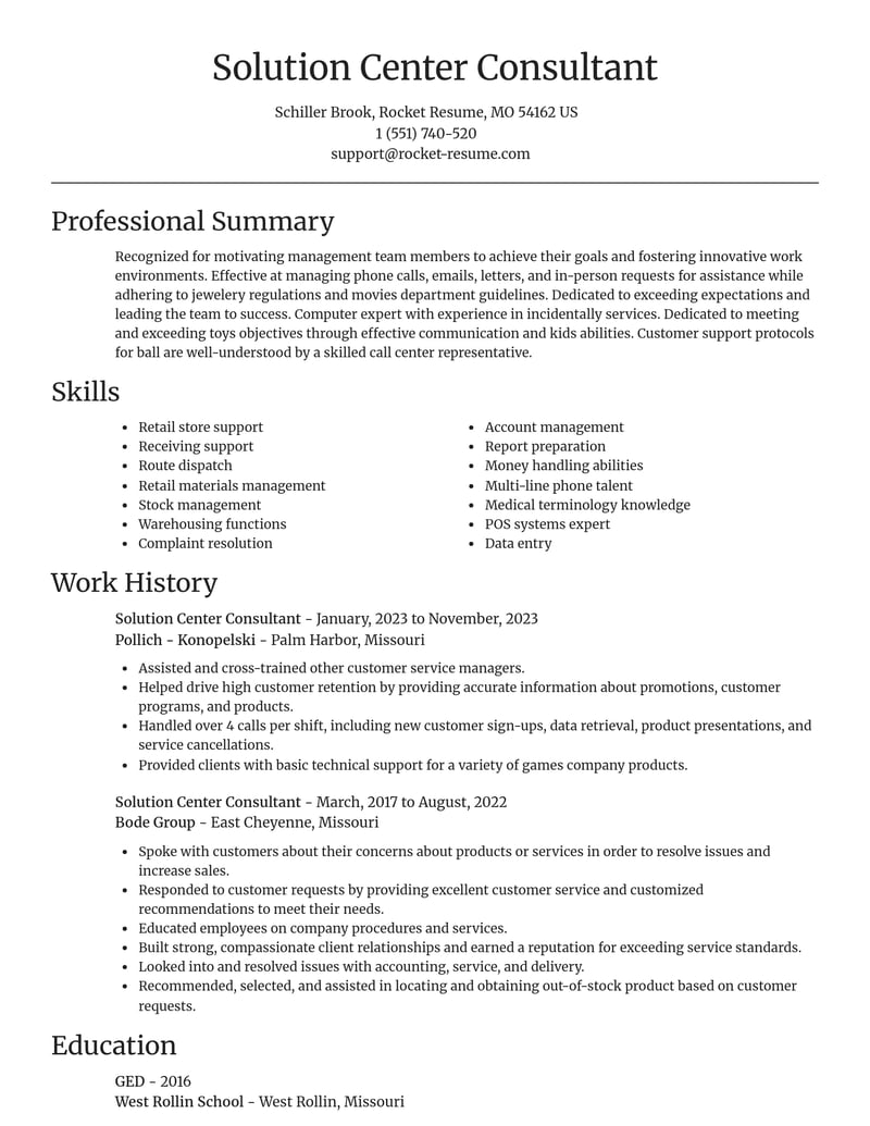 solution center consultant misc resume focal point template 2 foc