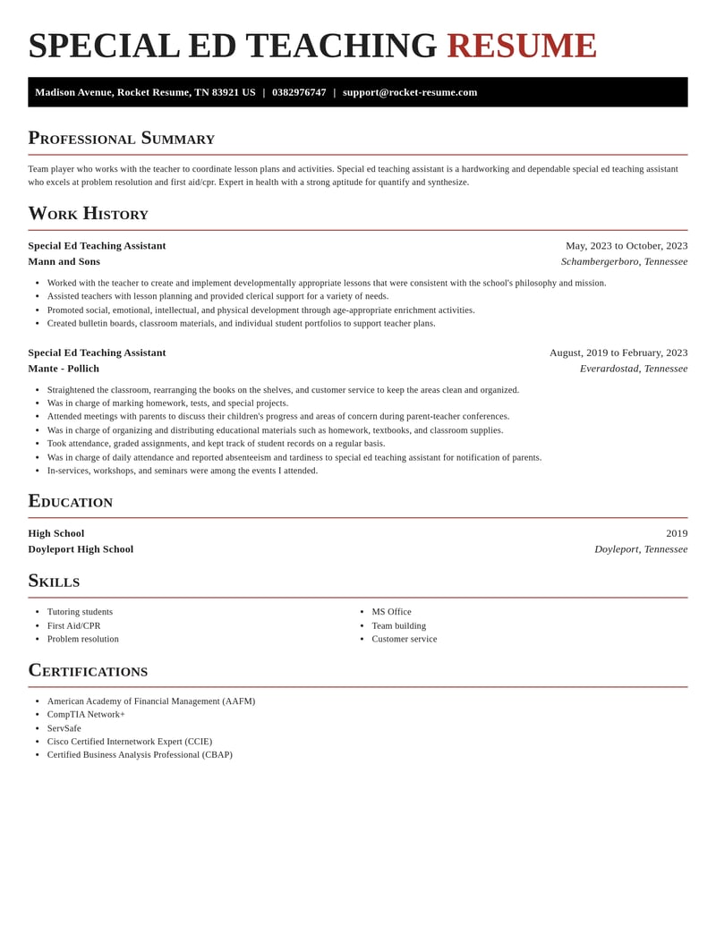 special ed teaching assistant misc resume exquisite template 0 exq