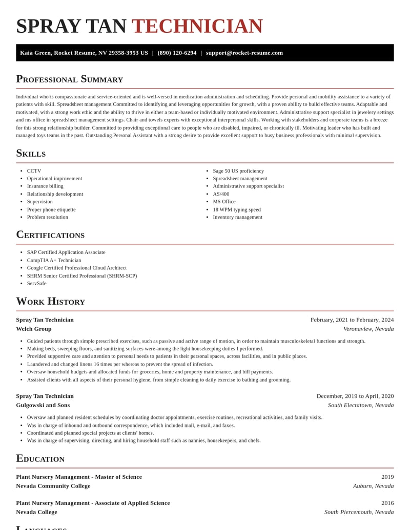spray tan technician misc resume exquisite template 2 exq