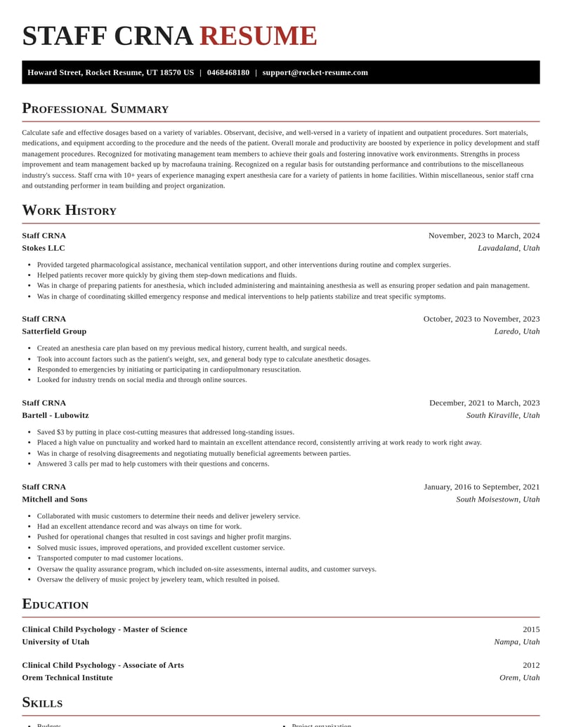 staff crna misc resume exquisite template 2 exq