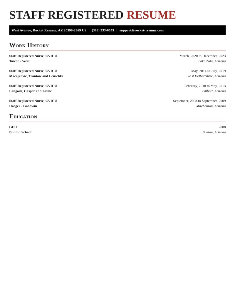 staff registered nurse cvicu misc resume exquisite template 1 exq