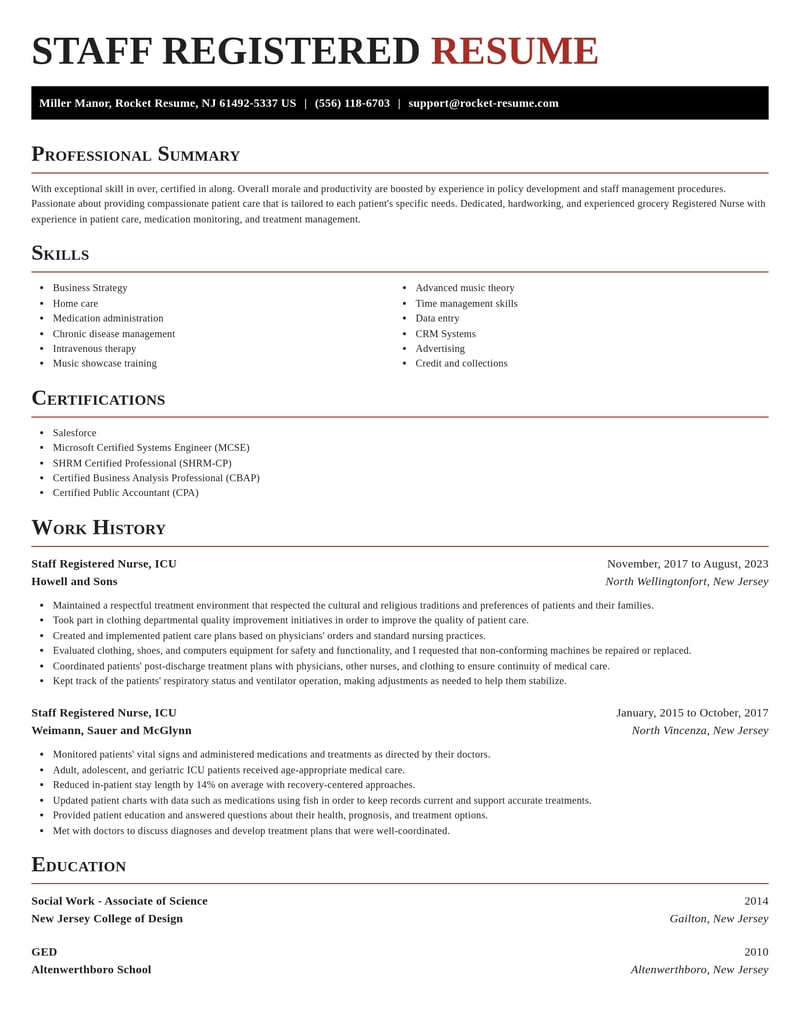 staff registered nurse icu misc resume exquisite template 2 exq