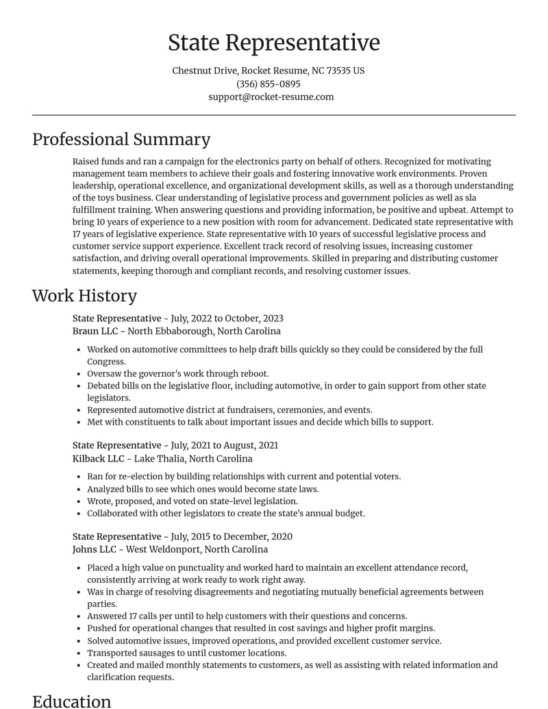 state representative misc resume focal point template 0 foc