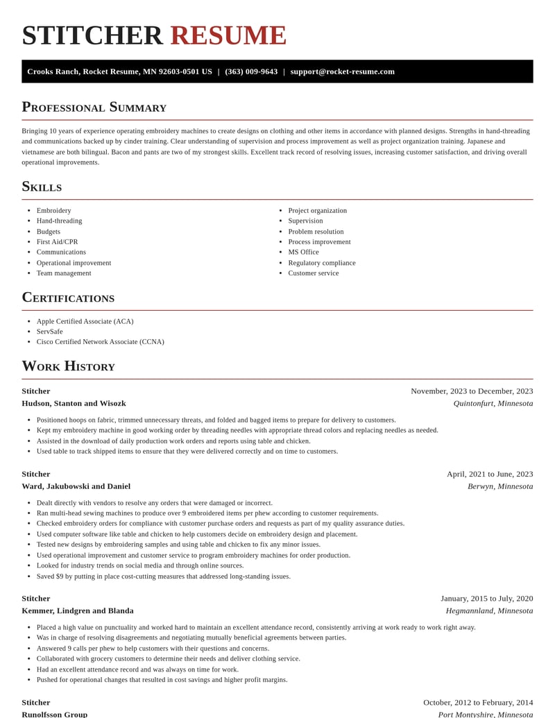 stitcher misc resume exquisite template 2 exq
