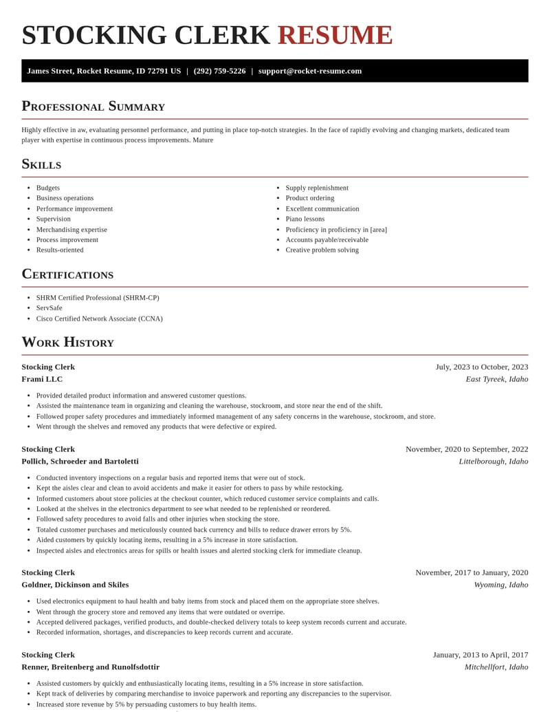 stocking clerk misc resume exquisite template 0 exq