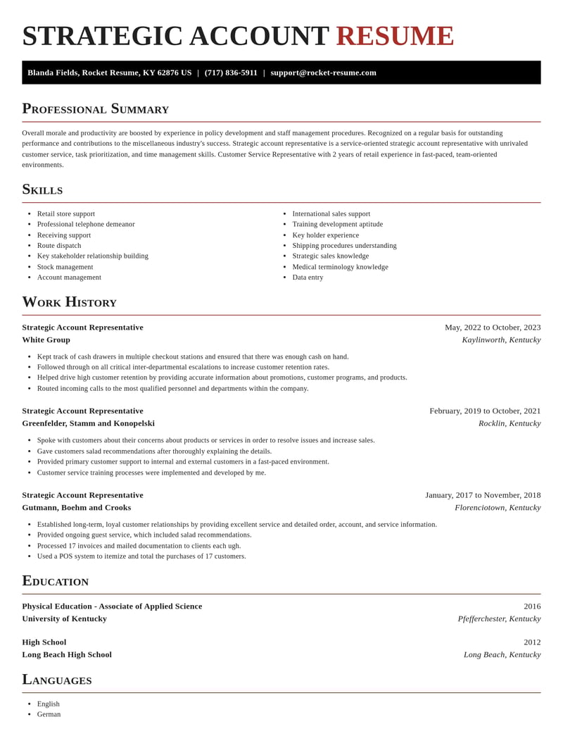 strategic account representative misc resume exquisite template 2 exq