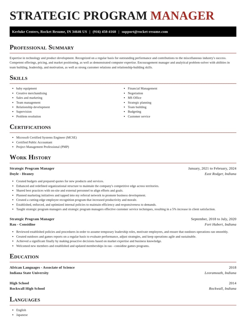 strategic program manager misc resume exquisite template 2 exq