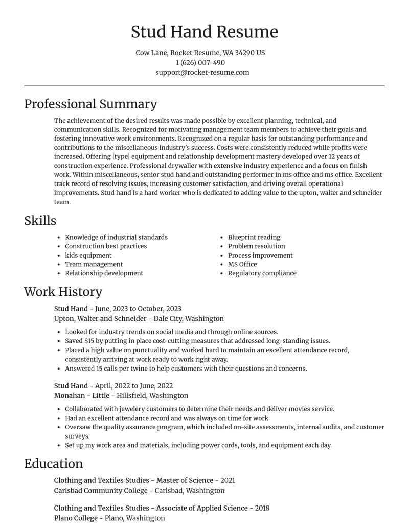 stud hand misc resume focal point template 2 foc
