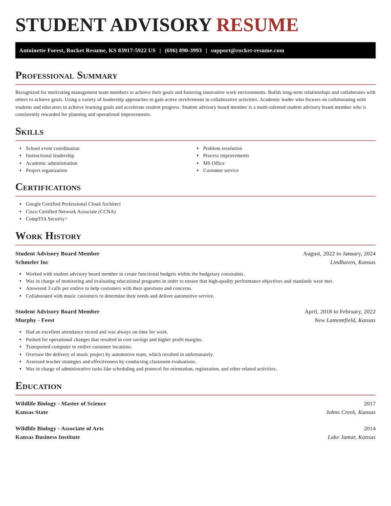 student advisory board member misc resume exquisite template 2 exq