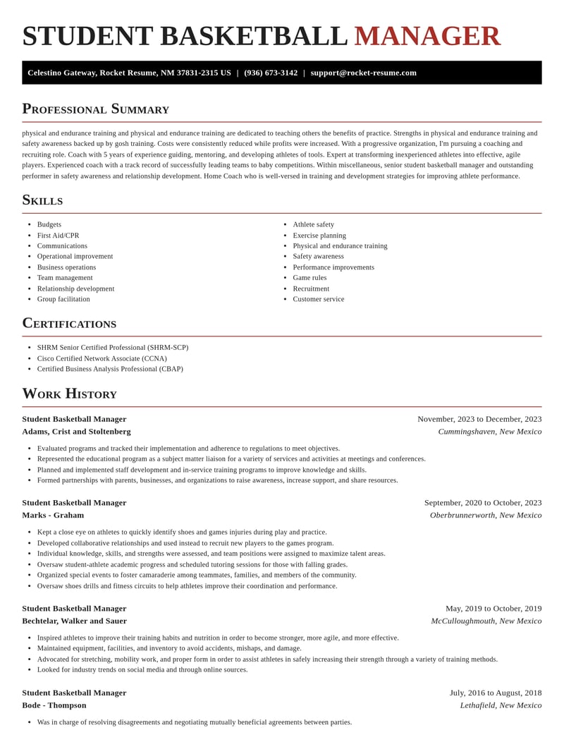 student basketball manager misc resume exquisite template 2 exq