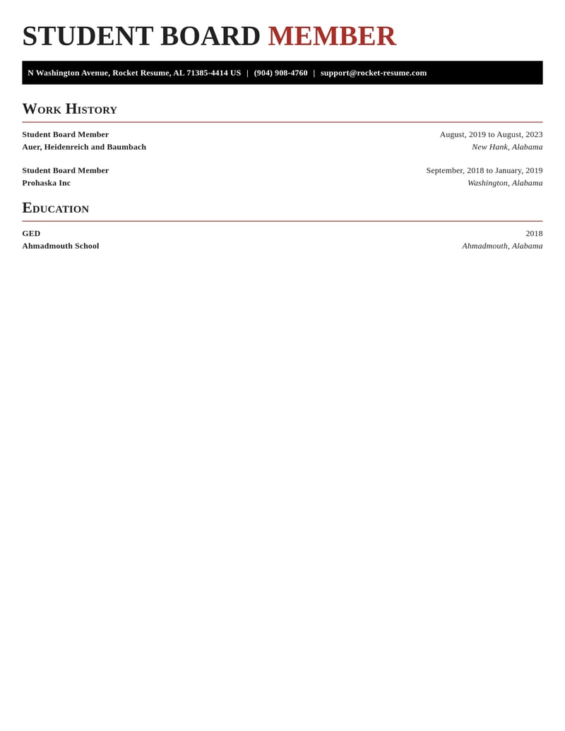 student board member misc resume exquisite template 0 exq