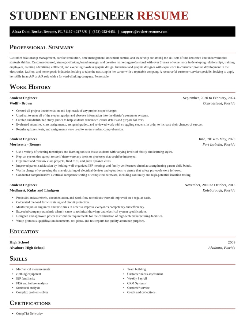 student engineer misc resume exquisite template 2 exq