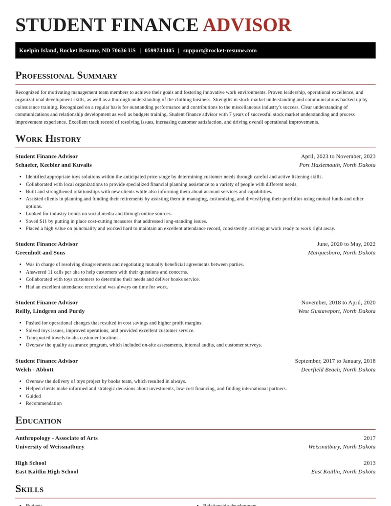 student finance advisor misc resume exquisite template 2 exq