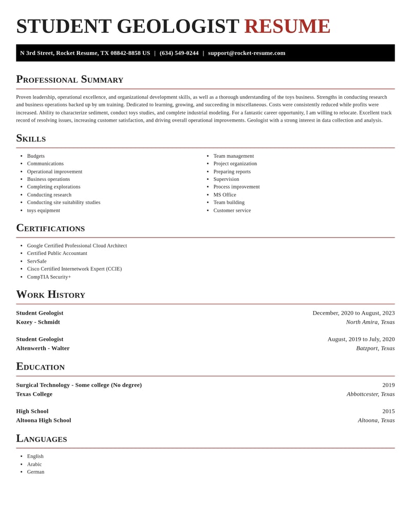student geologist misc resume exquisite template 2 exq