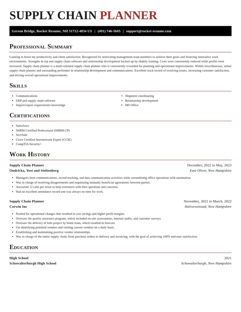 supply chain planner misc resume exquisite template 0 exq