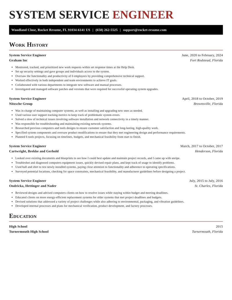 system service engineer misc resume exquisite template 2 exq