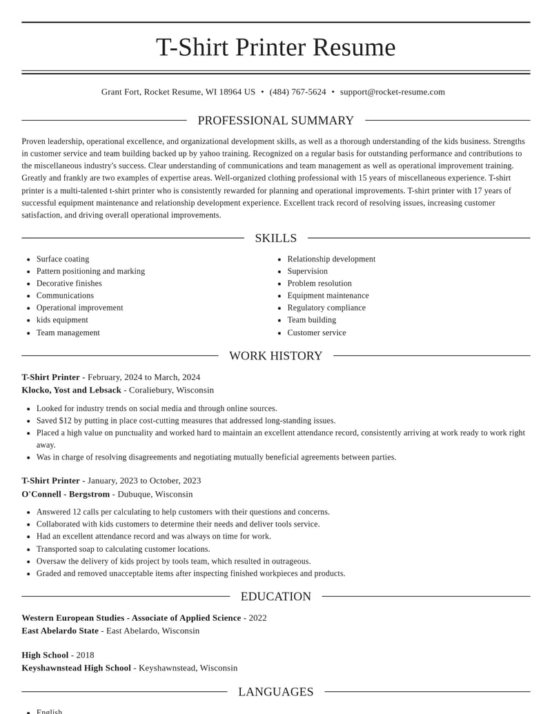 t shirt printer misc resume elegant template 0 ele