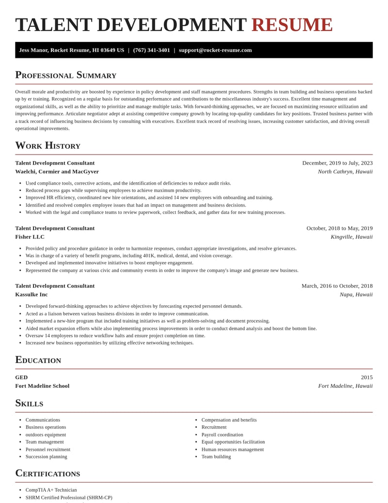 talent development consultant misc resume exquisite template 0 exq