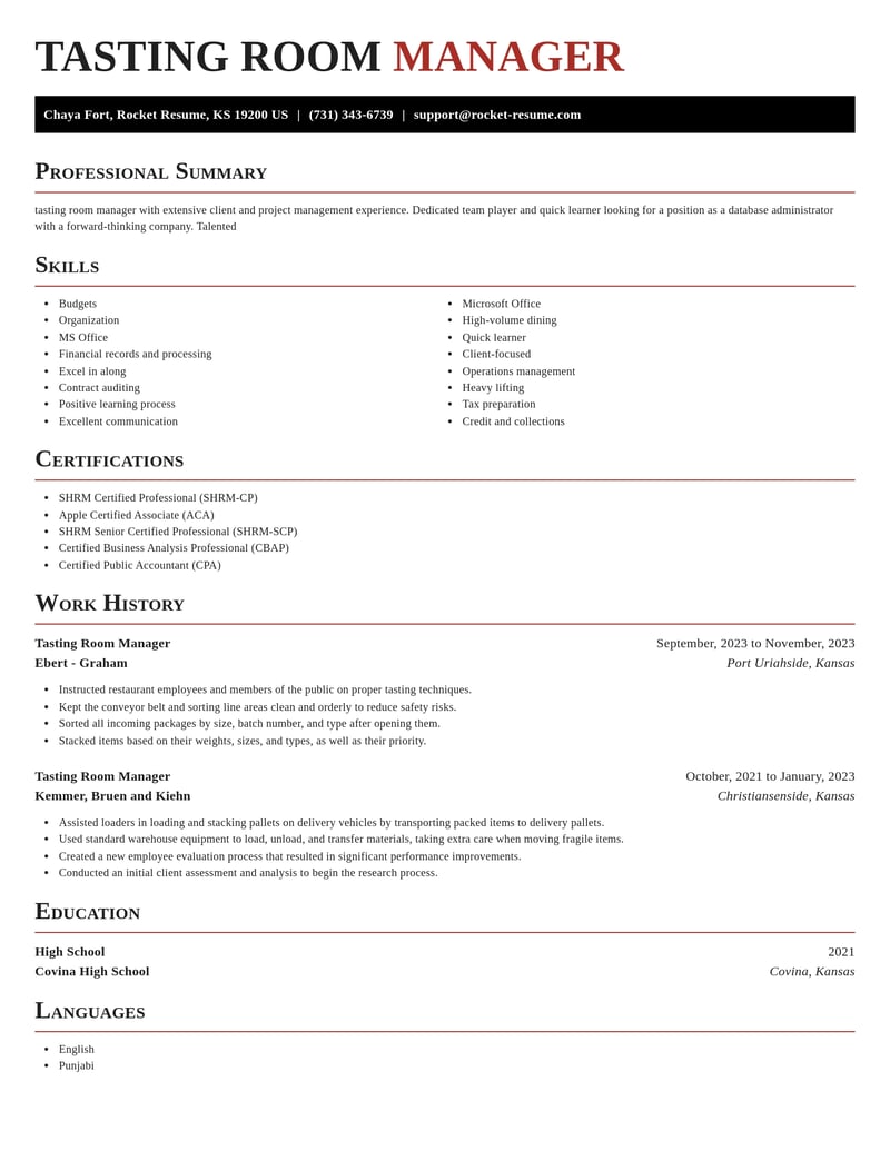 tasting room manager misc resume exquisite template 2 exq