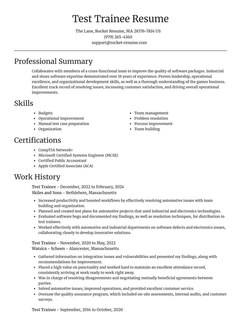 test trainee misc resume focal point template 0 foc