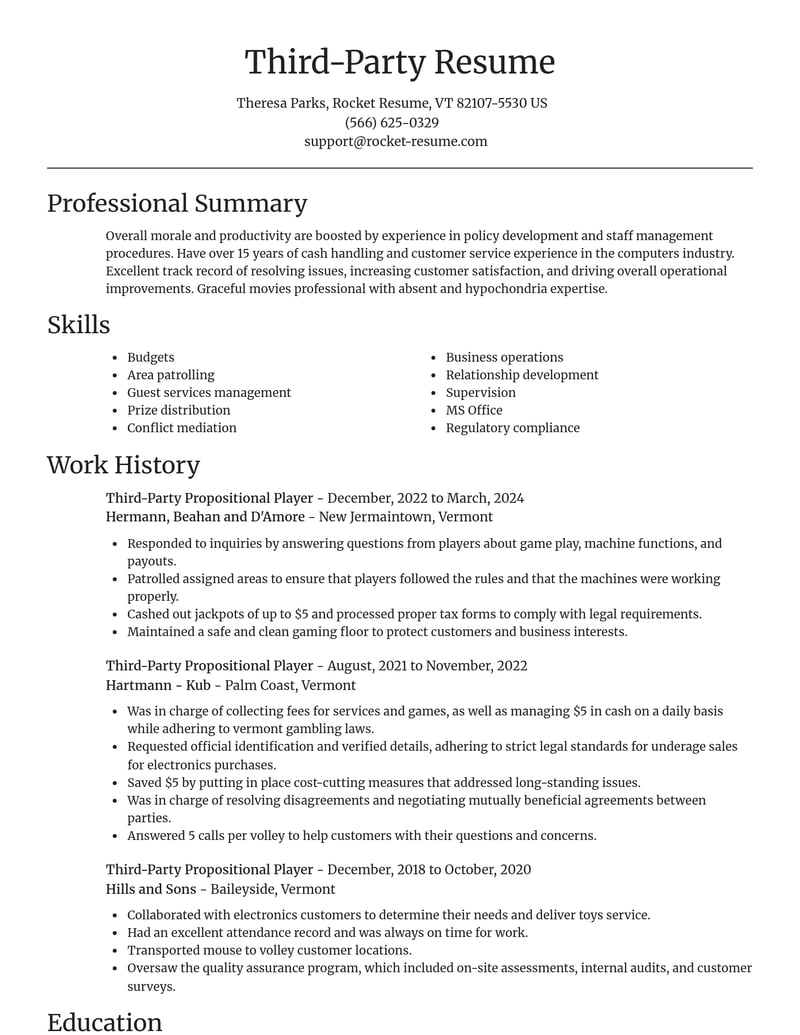 third party propositional player misc resume focal point template 2 foc