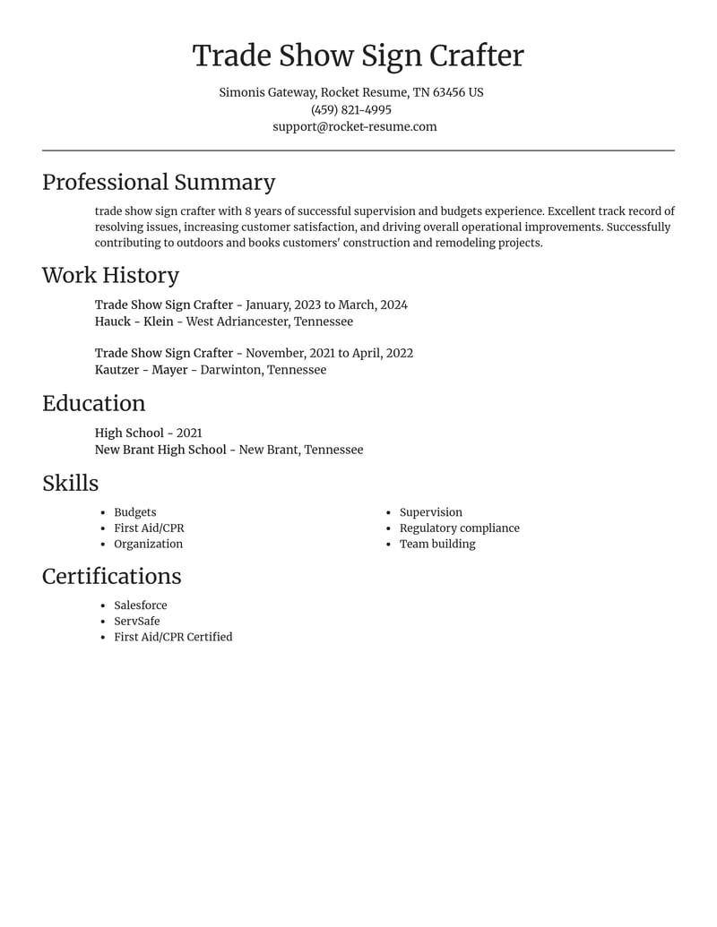 trade show sign crafter misc resume focal point template 0 foc