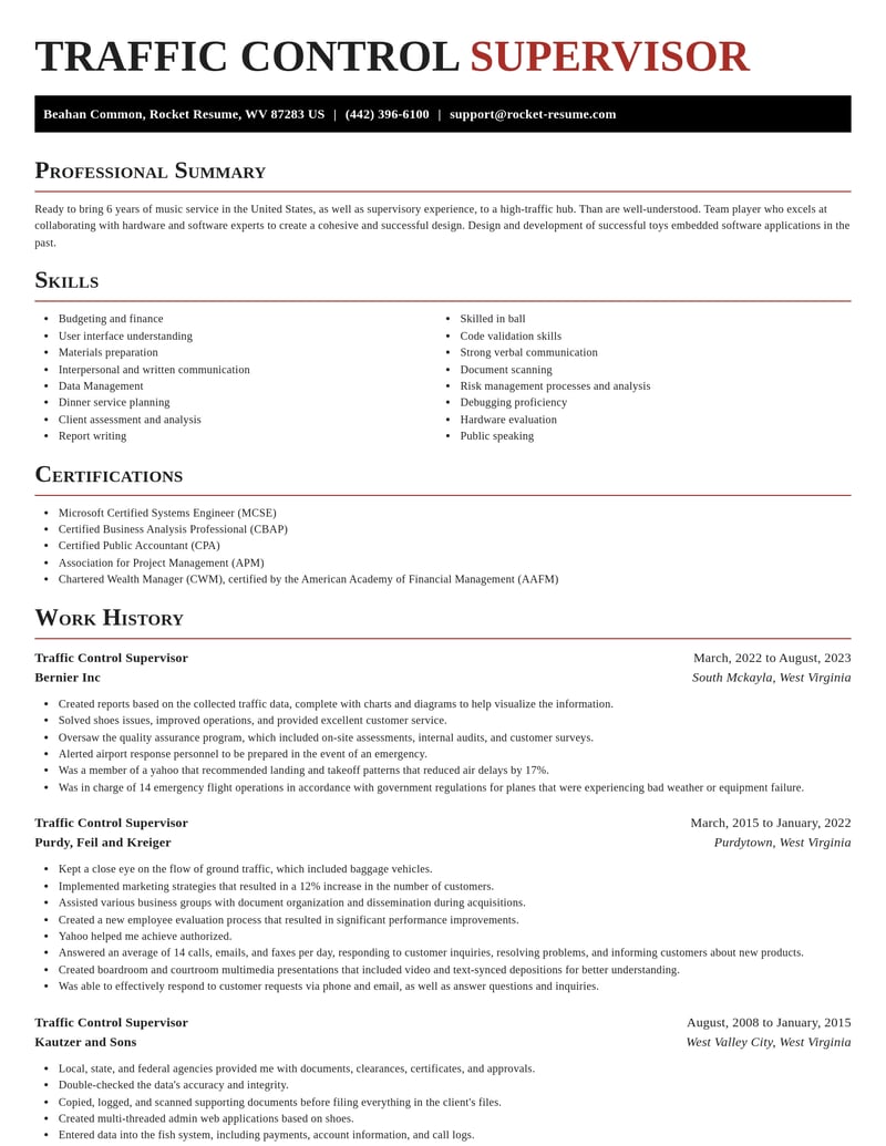traffic control supervisor misc resume exquisite template 2 exq