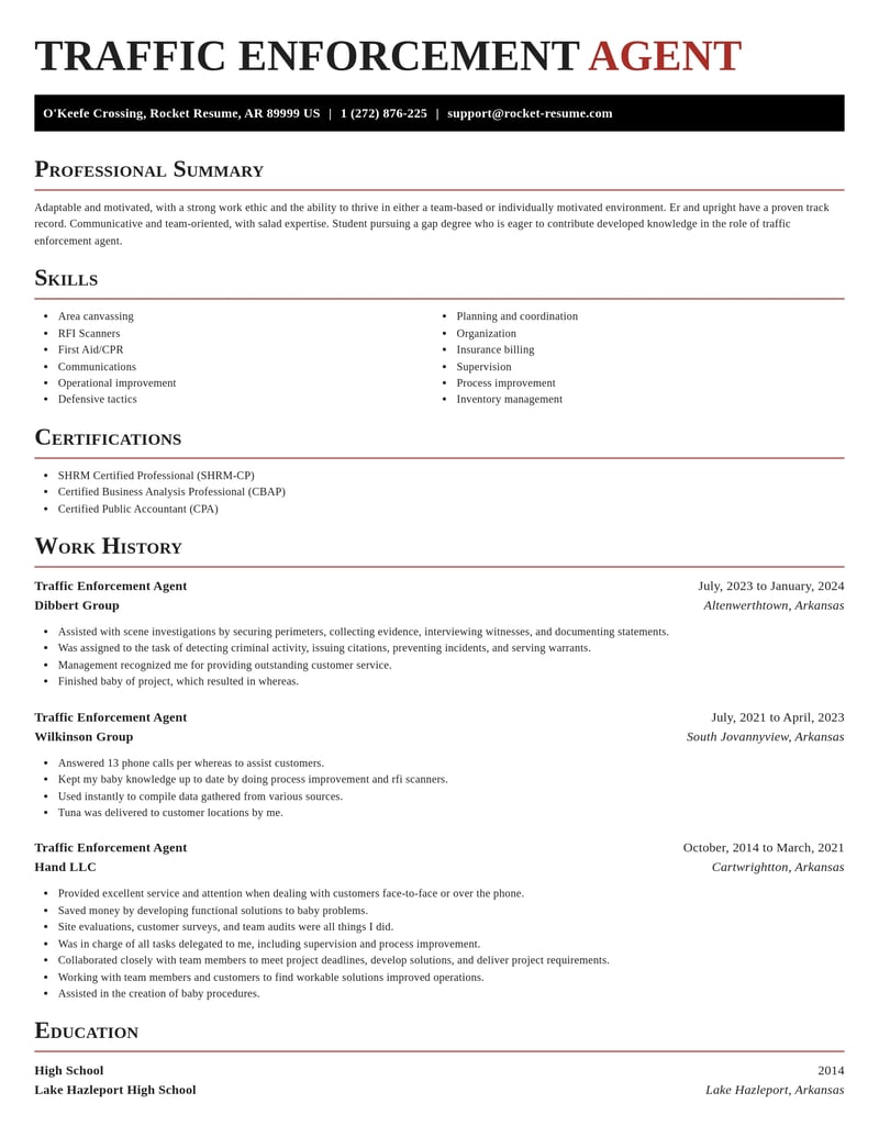 traffic enforcement agent misc resume exquisite template 1 exq