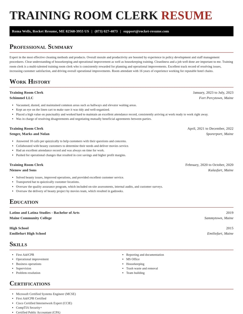 training room clerk misc resume exquisite template 2 exq