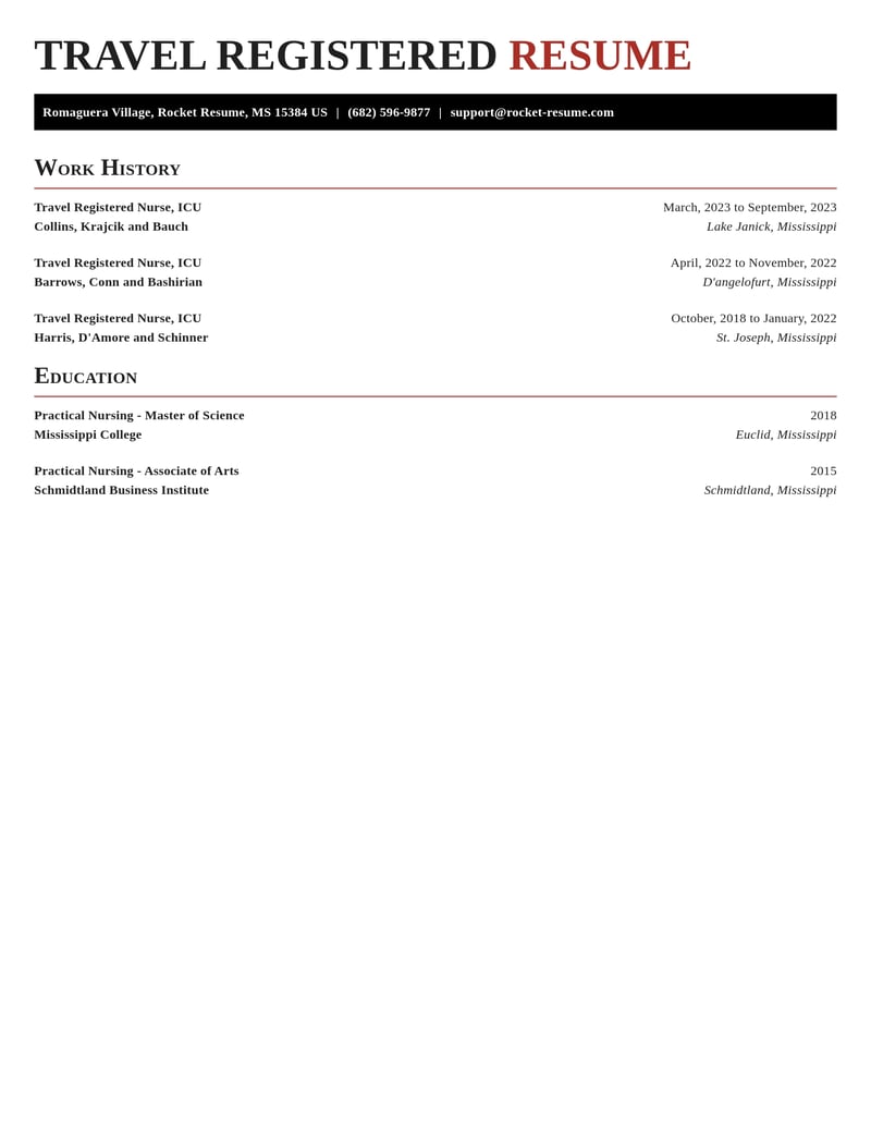 travel registered nurse icu misc resume exquisite template 1 exq