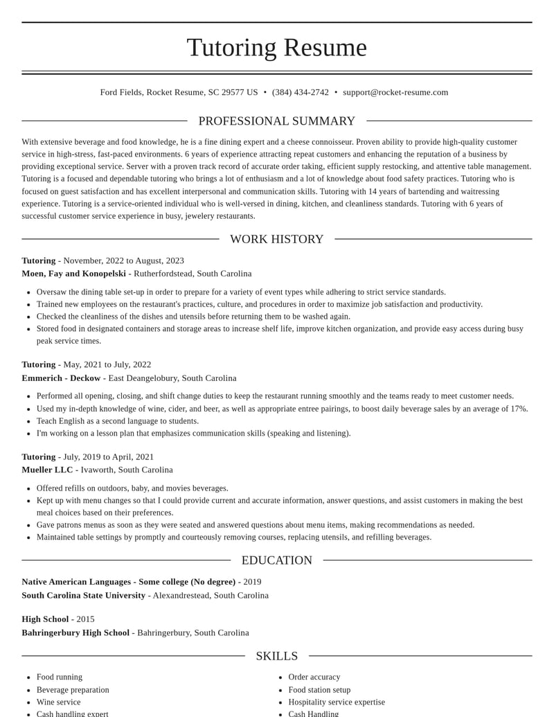 tutoring misc resume elegant template 0 ele