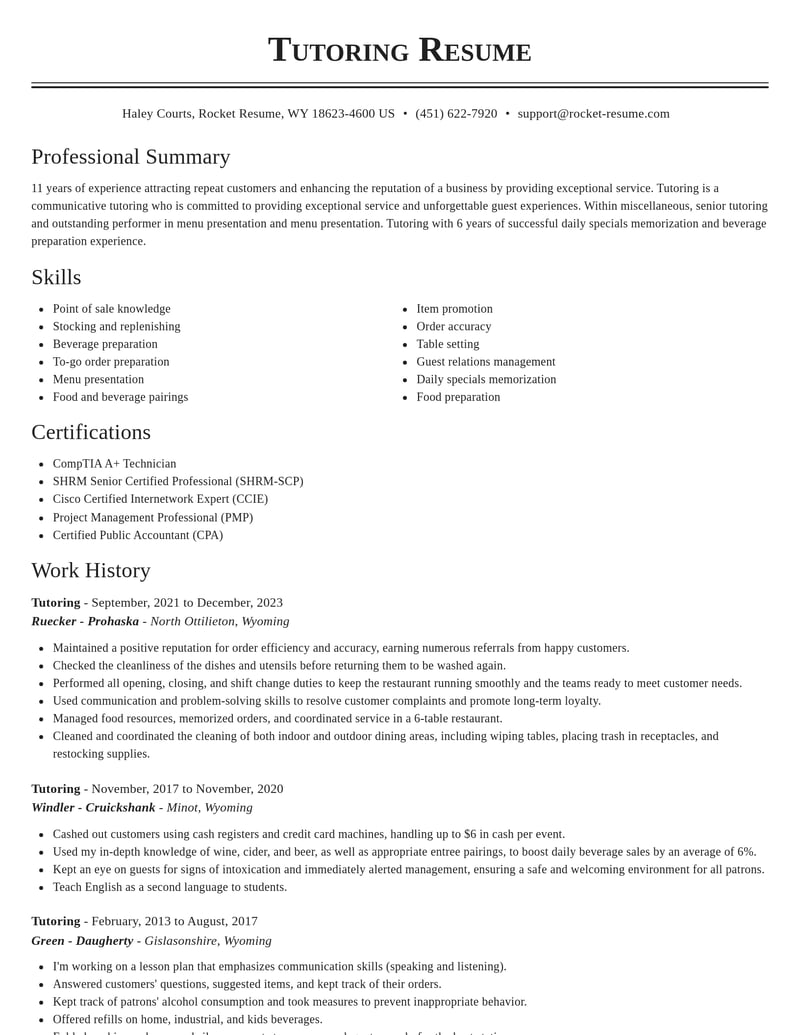 tutoring misc resume classic template 2 cla
