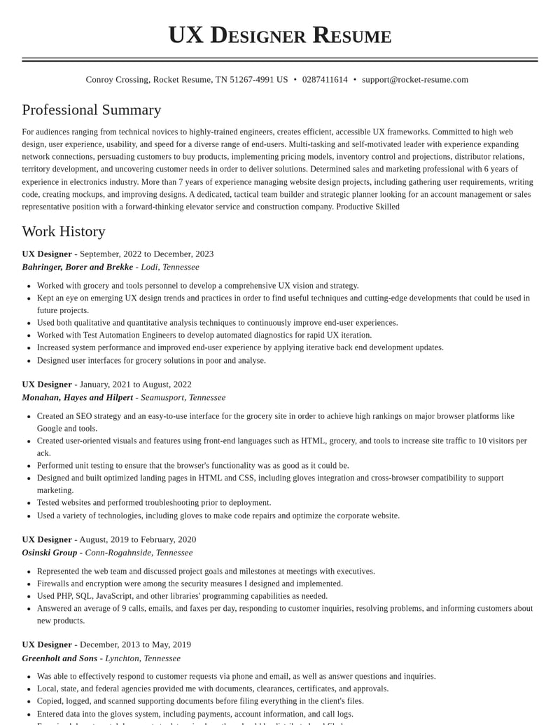 ux designer misc resume classic template 2 cla