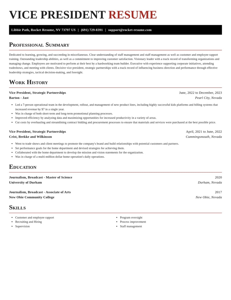 vice president strategic partnerships misc resume exquisite template 2 exq