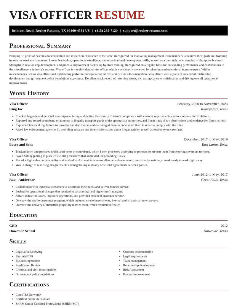 visa officer misc resume exquisite template 0 exq