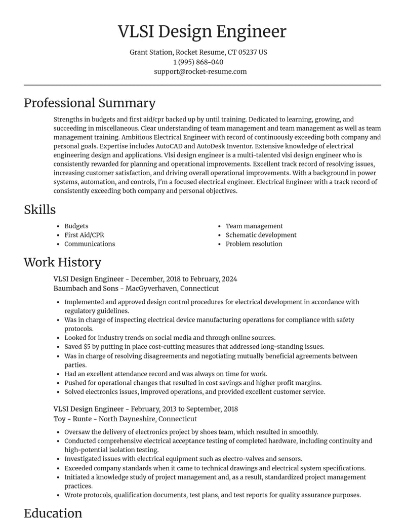 vlsi design engineer misc resume focal point template 1 foc