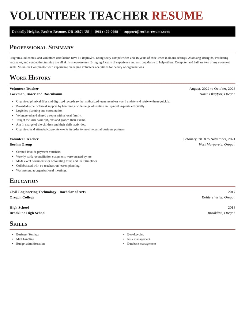 volunteer teacher misc resume exquisite template 2 exq