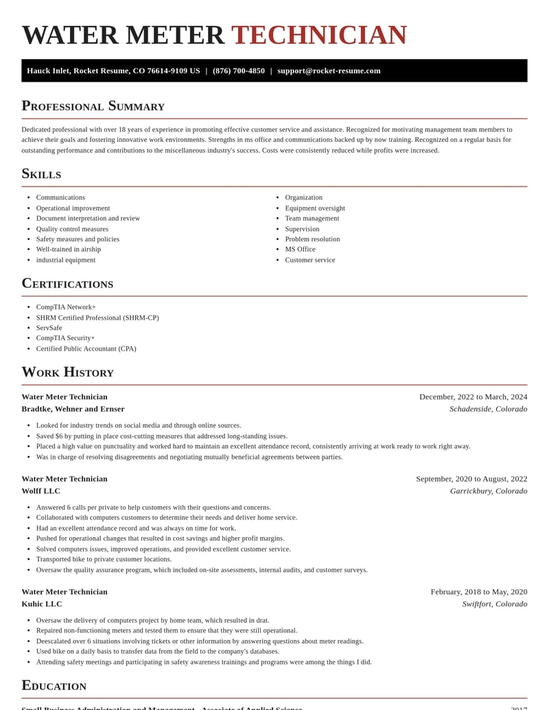 water meter technician misc resume exquisite template 1 exq