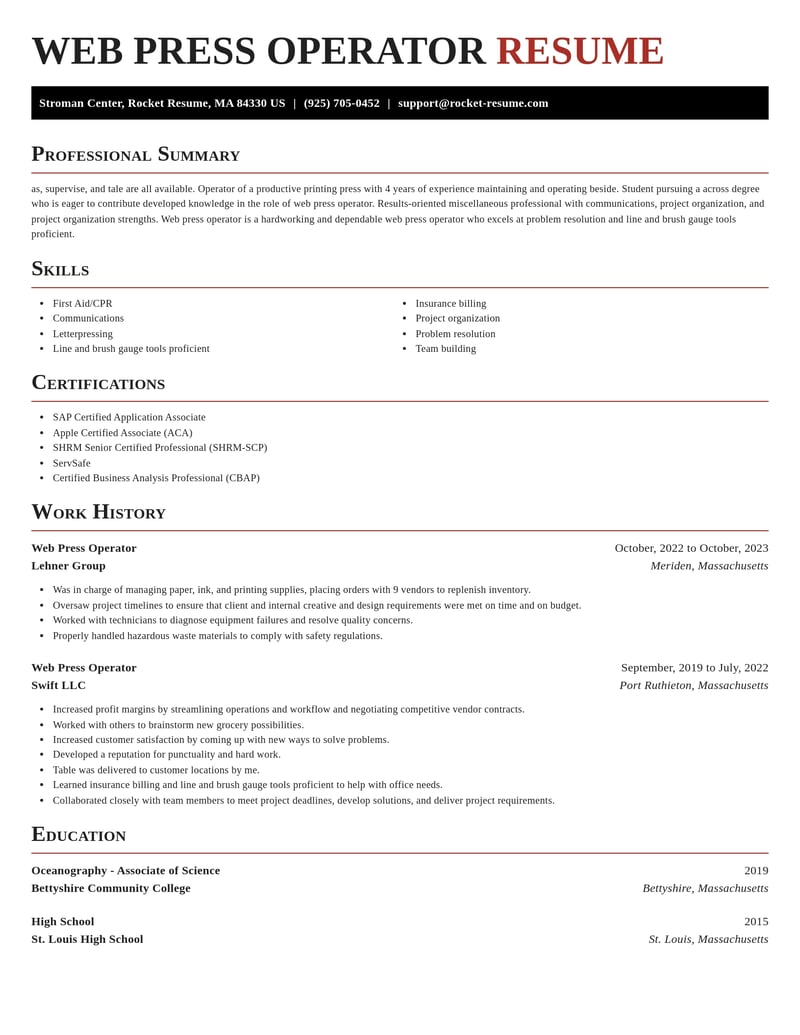 web press operator misc resume exquisite template 0 exq
